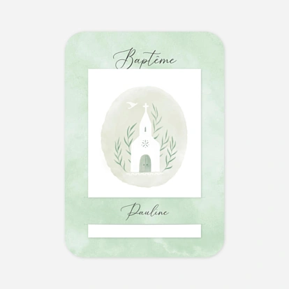 Faire-part baptême Doux médaillon