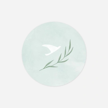 Stickers pour enveloppes baptême Doux médaillon