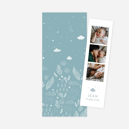 Faire-part naissance Merci douceur céleste