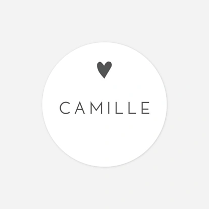 Stickers pour enveloppes baptême Élégant cœur