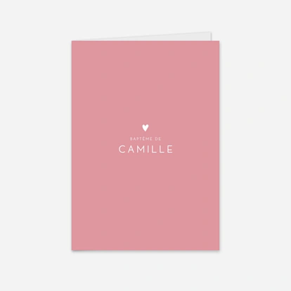 Menu baptême Élégant cœur