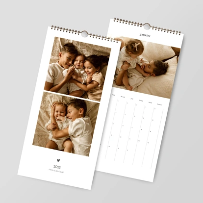 Calendrier mural cases personnalisables Élégant cœur