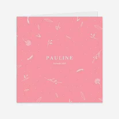 Faire-part naissance Élégant feuillage