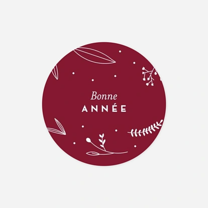 Étiquette cadeau Noël Élégant feuillage