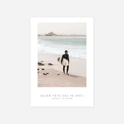 invitation anniversaire Élégant photo portrait