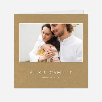 Faire-part mariage Élégant photo portrait