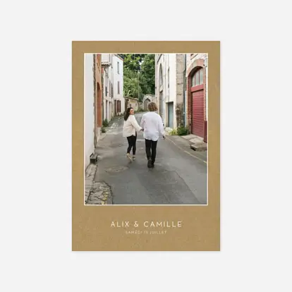 Faire-part mariage Élégant photo portrait