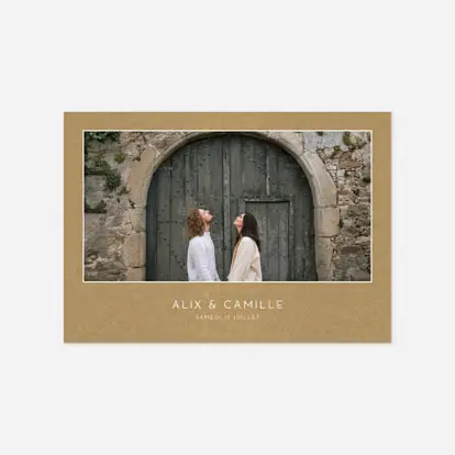 Faire-part mariage Élégant photo portrait