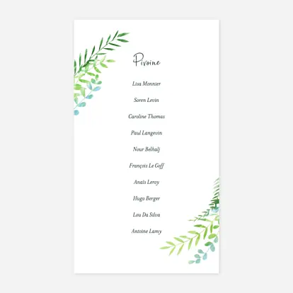 Nom de table mariage Enchanté