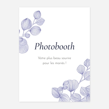 Affiche bienvenue mariage Envolée d'eucalyptus