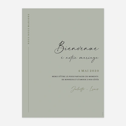 Affiche bienvenue mariage Éternelle Élégance