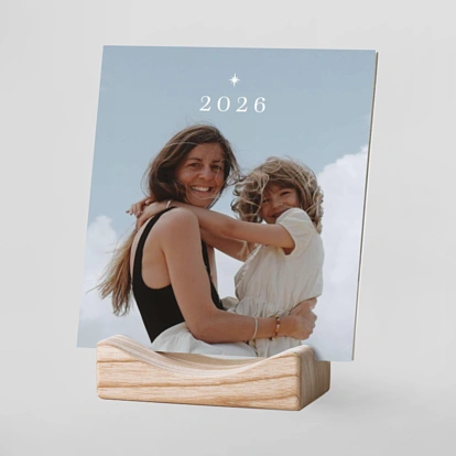 Calendrier photo avec support bois Étoile du Nord
