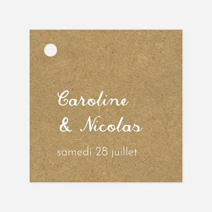 Etiquette perforée mariage Eucalyptus