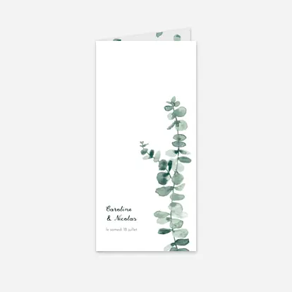 Menu mariage Eucalyptus