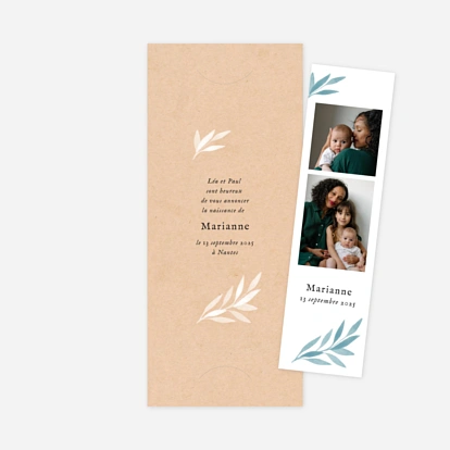 Faire-part naissance Feuille aquarelle