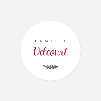 Étiquette cadeau Noël Feuillage d'hiver