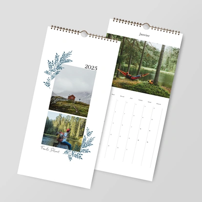 Calendrier mural cases personnalisables Feuillage