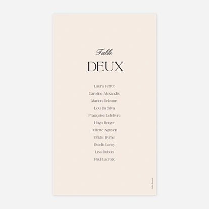 Nom de table mariage Fleur minimale