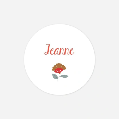Stickers pour enveloppes baptême Flora
