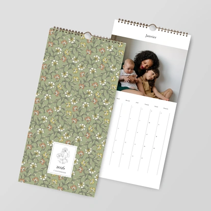 Calendrier mural cases personnalisables Floraison