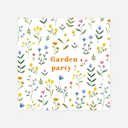 invitation anniversaire Fleurs sauvages