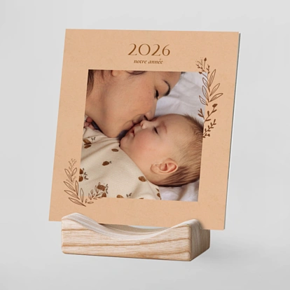 Calendrier photo avec support bois Gui joli
