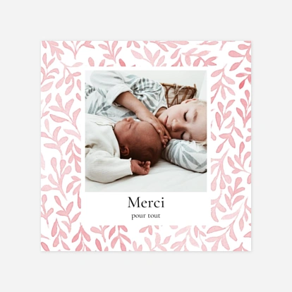 Carte remerciement naissance Harmonie