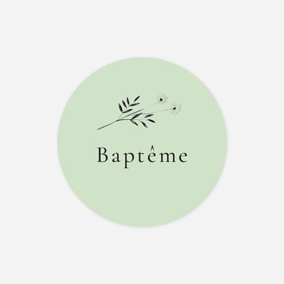 Stickers pour enveloppes baptême Herbier