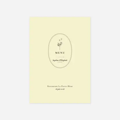 Menu baptême Herbier