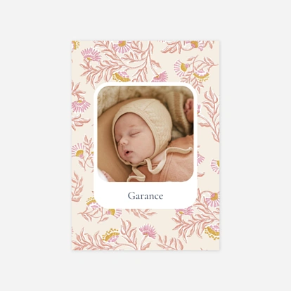 Faire-part naissance Indiennes fleuries