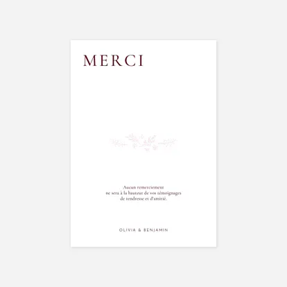 Carte de remerciements Laure de Sagazan II