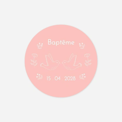 Stickers pour enveloppes baptême L'envolée