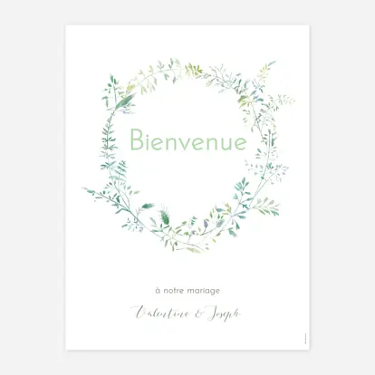 Affiche bienvenue mariage Les hautes herbes