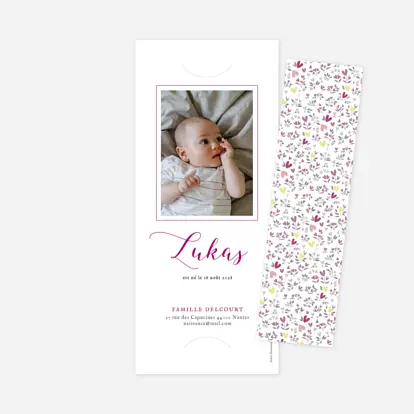 Faire-part de naissance Liberty coeur