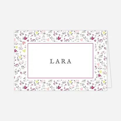 Marque-place Baptême Liberty coeur