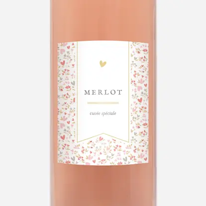 Étiquette pour bouteille Liberty coeur