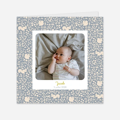 Faire-part naissance Liberty écureuil