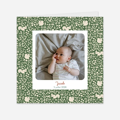 Faire-part naissance Liberty écureuil