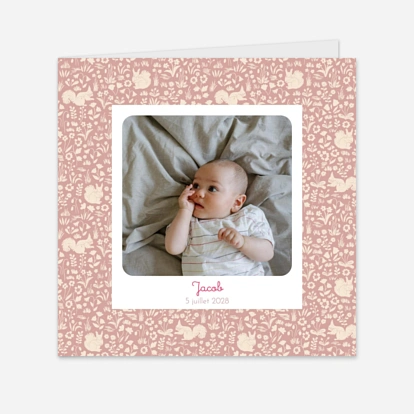 Faire-part naissance Liberty écureuil