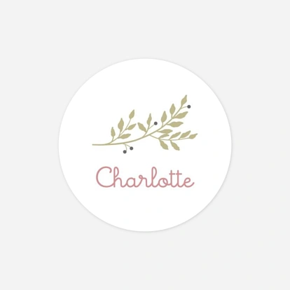 Stickers pour enveloppes baptême Liberty feuillage