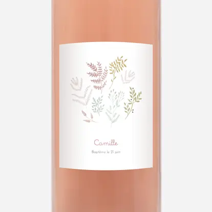 Étiquette pour bouteille Liberty feuillage