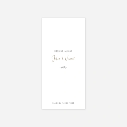 Menu mariage Les mariés champêtres