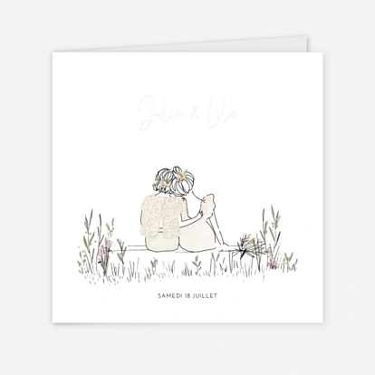 Faire-part mariage Les mariés champêtres