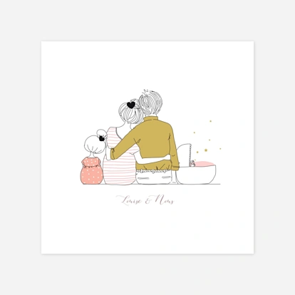 Faire-part naissance Petit lovely family photo