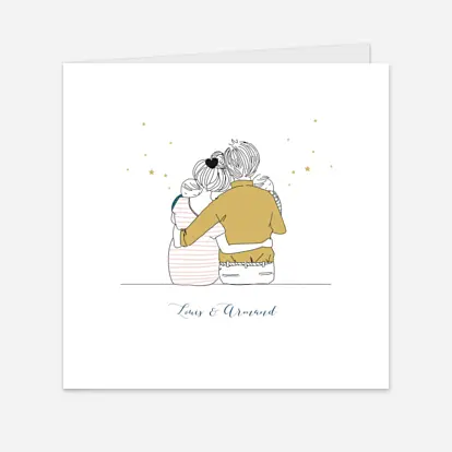 Faire-part naissance Lovely family jumeaux