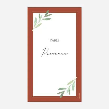 Marque-table mariage Luberon