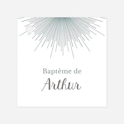 Etiquette perforée baptême Lumiêre 