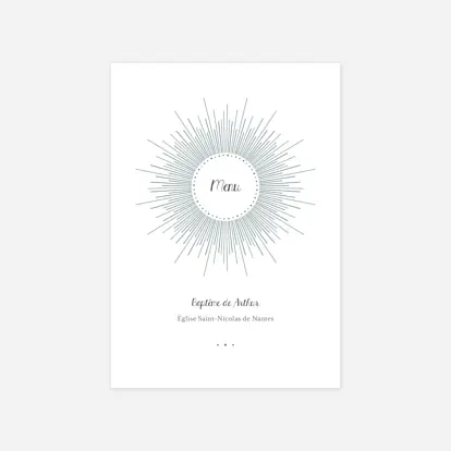 Menu baptême Lumiêre 