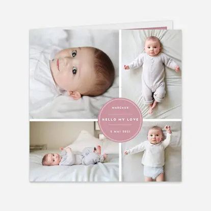 Faire-part naissance Médaillon chic