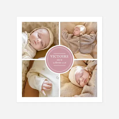 Faire-part naissance Médaillon